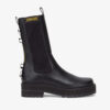 Fendi Women Promenades Black Leather Biker Boots