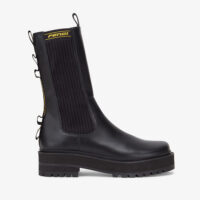 Fendi Women Promenades Black Leather Biker Boots (1)