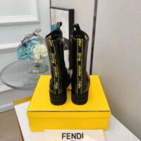 Fendi Women Promenades Black Leather Biker Boots (1)