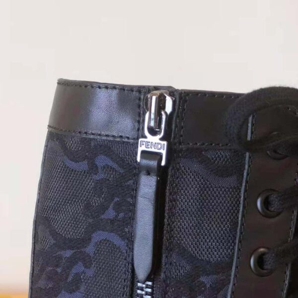 Fendi Women Signature Black Leather Biker Boots (7)