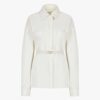 Fendi Women Single-breasted Go-To White Denim Go-To Jacket