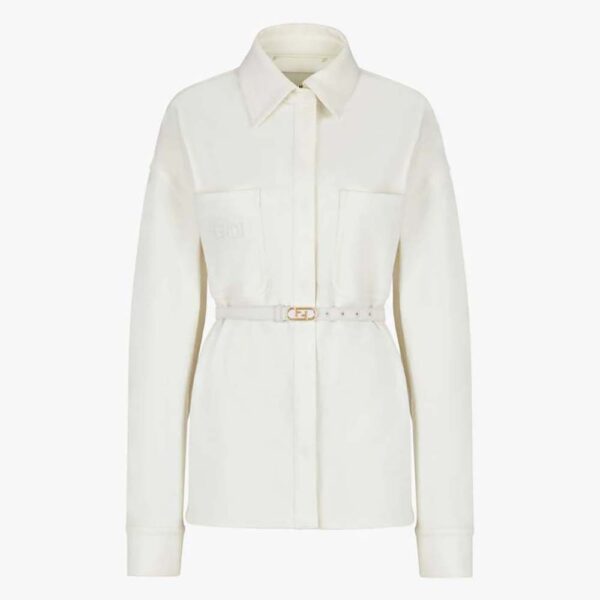 Fendi Women Single-breasted Go-To White Denim Go-To Jacket (1)