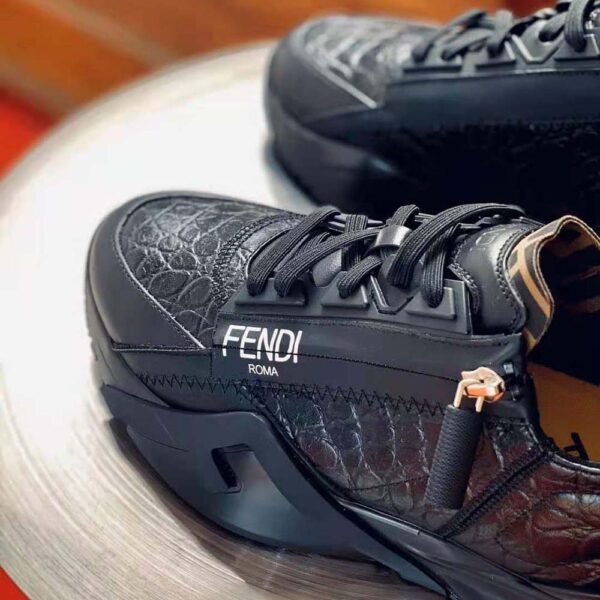 Fendi Women Sneakers Black Caiman Low-Tops (9)