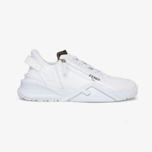 Fendi Men Sneakers White Caiman Low-Tops