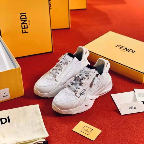 Fendi Women Sneakers White Caiman Low-Tops (2)