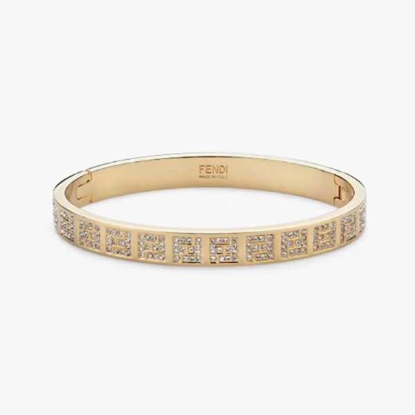 Fendi Women Stiff Narrow-Band FF Bracelet Gold-colored (1)