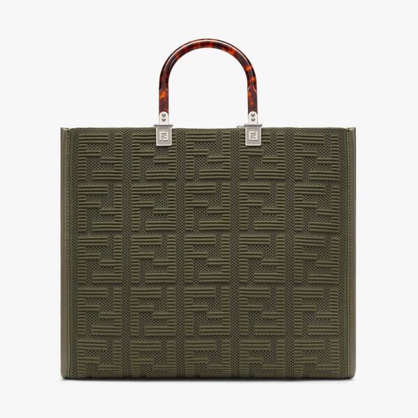 Fendi Women Sunshine Medium FF Fabric Shopper-green (1)
