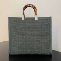 Fendi Women Sunshine Medium FF Fabric Shopper-green (1)