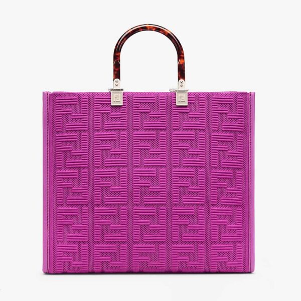 Fendi Women Sunshine Medium FF Fabric Shopper-purple (1)