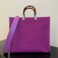 Fendi Women Sunshine Medium FF Fabric Shopper-purple (1)