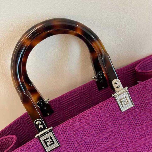 Fendi Women Sunshine Medium FF Fabric Shopper-purple (7)