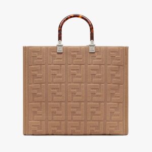 Fendi Women Sunshine Medium FF Fabric Shopper-Brown