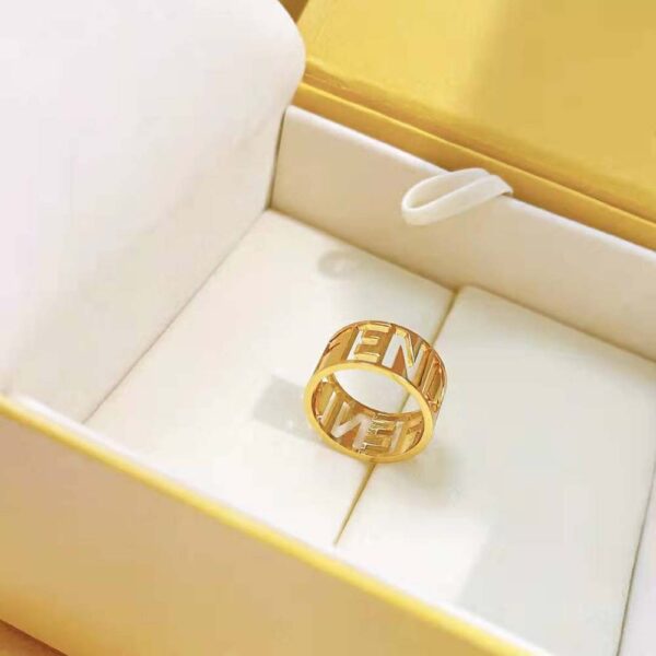 Fendi Women Wide Band Ring with Laser-Cut FENDI Lettering (2)