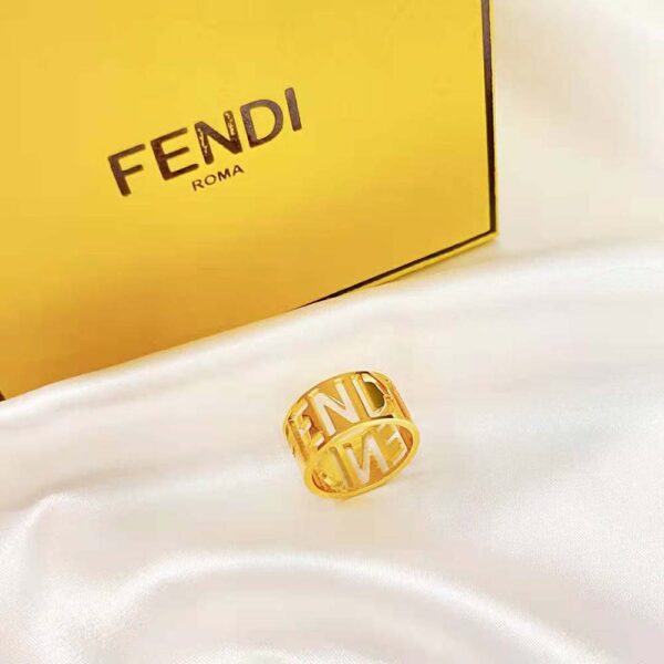 Fendi Women Wide Band Ring with Laser-Cut FENDI Lettering (3)