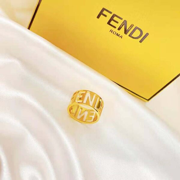 Fendi Women Wide Band Ring with Laser-Cut FENDI Lettering (6)
