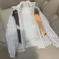 Fendi Women Windbreaker Multicolor Nylon Jacket-White (1)