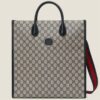 Gucci GG Unisex Medium Tote Bag Interlocking G Beige Blue Supreme Canvas