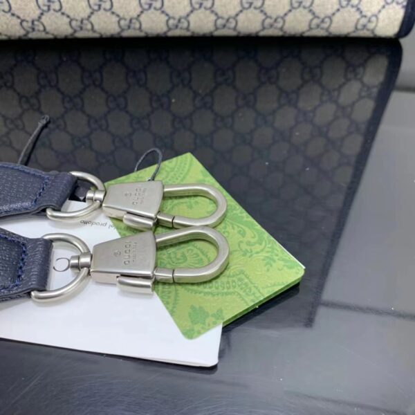 Gucci GG Unisex Medium Tote Bag Interlocking G Beige Blue Supreme Canvas (8)