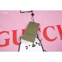 Gucci GG Women Bananya Cotton T-Shirt Pink Jersey Crewneck Oversize Fit (5)