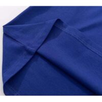 Gucci GG Women Cotton Jersey T-Shirt Blue Gucci Mirror Print Crewneck Oversize Fit (5)