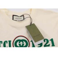 Gucci GG Women Cotton T-Shirt White Cotton Jersey Crewneck Oversize (4)