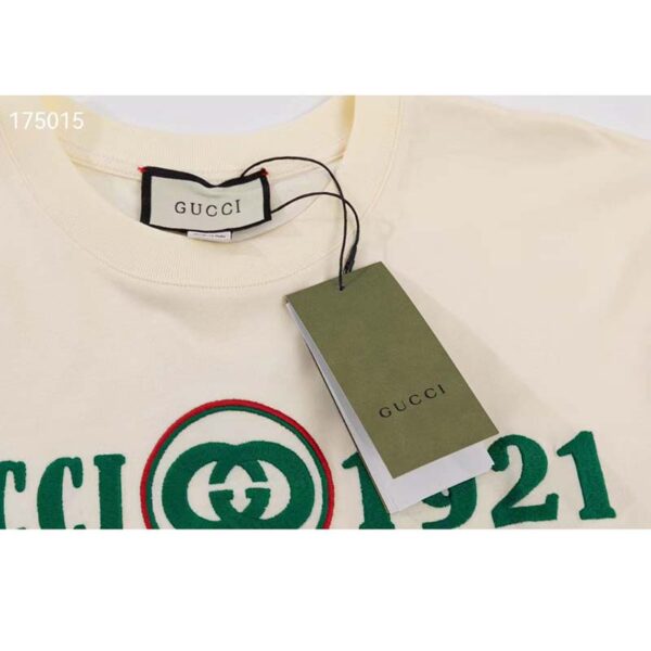 Gucci GG Women Cotton T-Shirt White Cotton Jersey Crewneck Oversize (5)