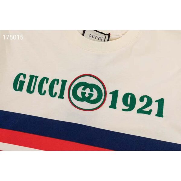 Gucci GG Women Cotton T-Shirt White Cotton Jersey Crewneck Oversize (6)