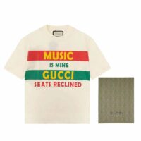 Gucci GG Women Gucci 100 Cotton T-Shirt White Cotton Jersey Crewneck Oversize Fit (4)