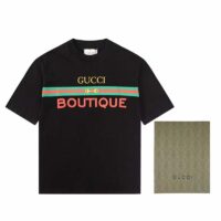 Gucci GG Women Gucci Boutique Print Oversize T-Shirt Cotton Jersey Crewneck (7)