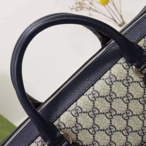 Gucci Unisex Business Case Interlocking G Blue Beige GG Supreme Canvas (1)