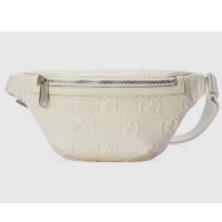 Gucci Unisex GG Embossed Belt Bag White Tonal Leather (5)