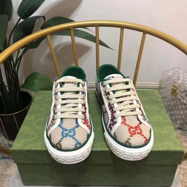 Gucci Unisex GG Gucci Tennis 1977 Sneaker Green Red Web Flat 2 cm Heel (7)