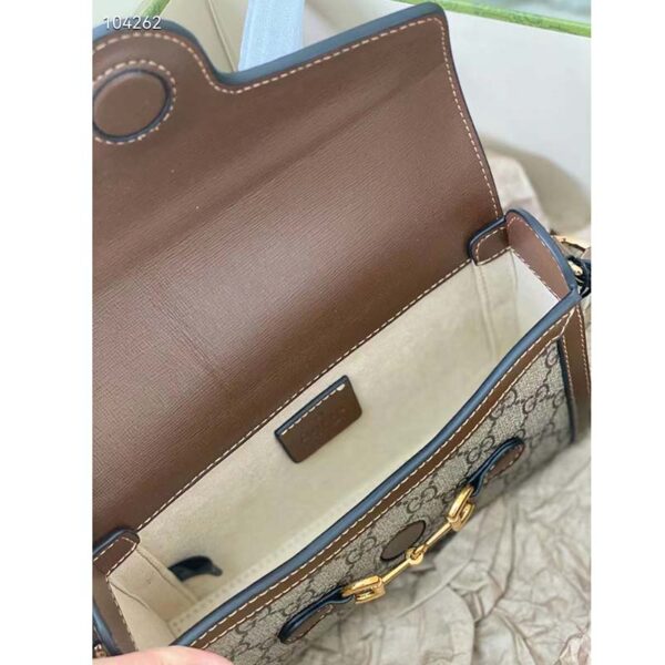 Gucci Unisex Horsebit 1955 Mini Bag Beige White GG Supreme Canvas (2)