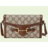 Gucci Unisex Horsebit 1955 Mini Bag Beige White GG Supreme Canvas