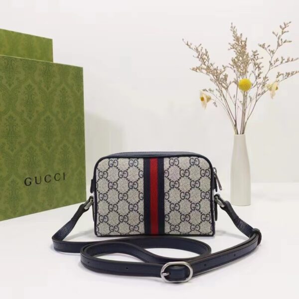 Gucci Unisex Ophidia GG Mini Bag Beige Blue GG Supreme Canvas (1)