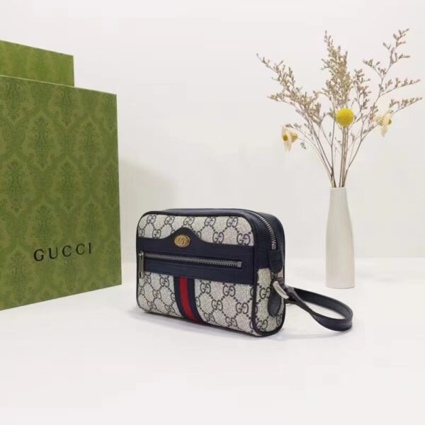 Gucci Unisex Ophidia GG Mini Bag Beige Blue GG Supreme Canvas (4)