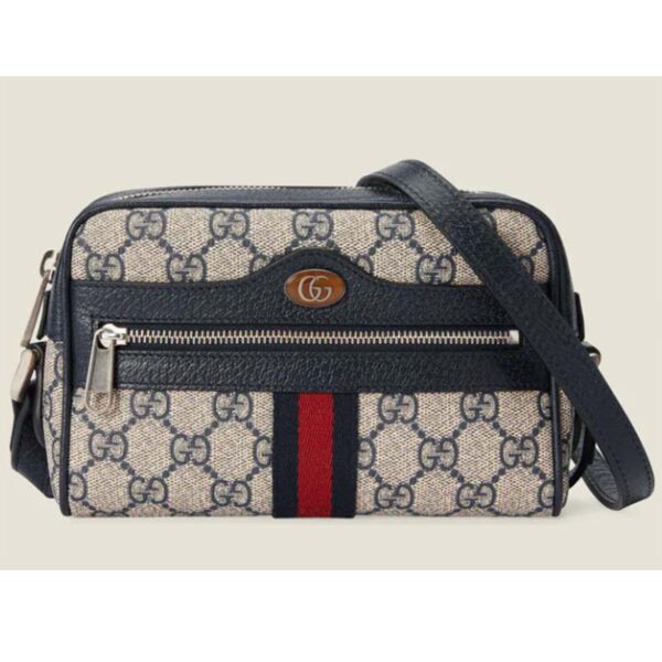 Gucci Unisex Ophidia GG Mini Bag Beige Blue GG Supreme Canvas (6)