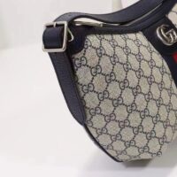 Gucci Unisex Ophidia GG Small Shoulder Bag Beige Blue GG Supreme Canvas (5)