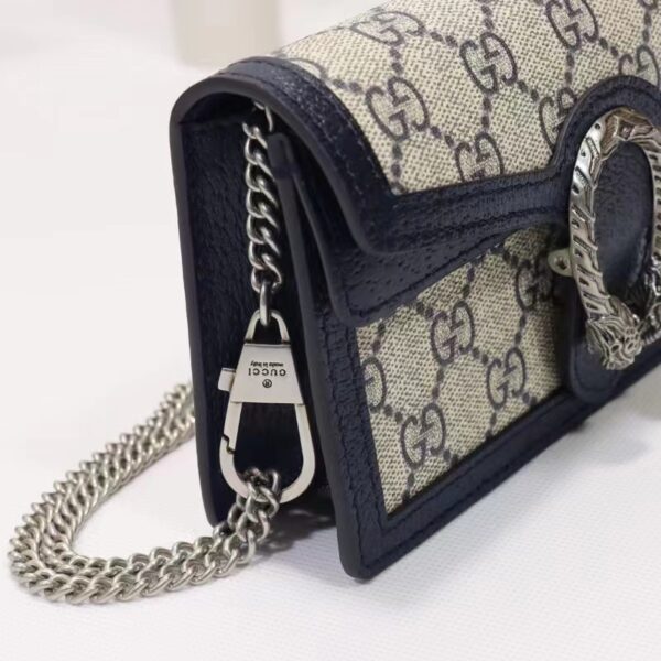 Gucci Women Dionysus GG Super Mini Bag Beige Blue GG Supreme Canvas (10)