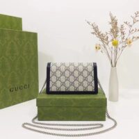 Gucci Women Dionysus GG Super Mini Bag Beige Blue GG Supreme Canvas (1)