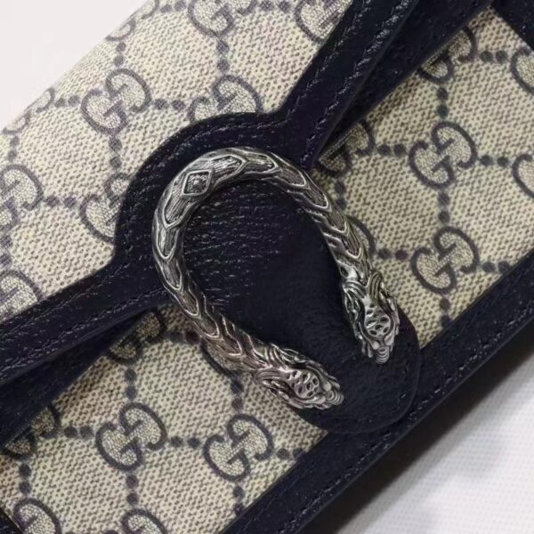 Gucci Women Dionysus GG Super Mini Bag Beige Blue GG Supreme Canvas (6)