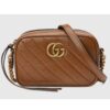 Gucci Women GG Marmont Mini Shoulder Bag Brown Matelassé Leather Double G