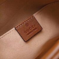 Gucci Women GG Marmont Mini Shoulder Bag Brown Matelassé Leather Double G (2)