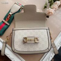 Gucci Women Gucci Horsebit 1955 Small Bag Beige White GG Supreme Canvas (3)