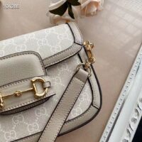 Gucci Women Gucci Horsebit 1955 Small Bag Beige White GG Supreme Canvas (3)