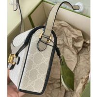 Gucci Women Horsebit 1955 Mini Bag Beige White GG Supreme Canvas (4)