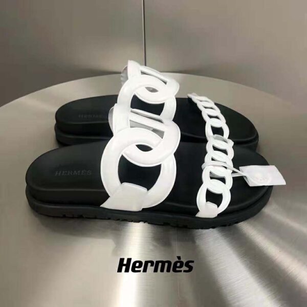 Hermes Women Extra Sandal in Nappa Leather-White (6)