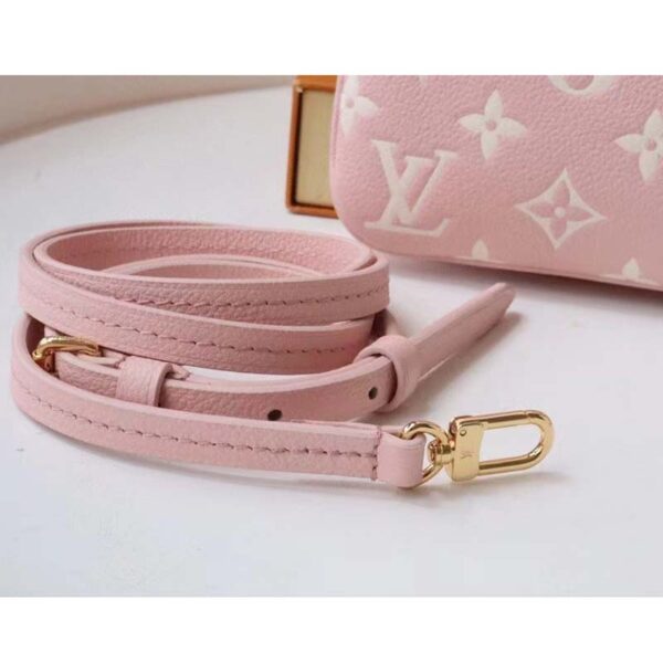 Louis Vuitton Double Zip Pochette Pink Monogram Empreinte Embossed Supple Grained Cowhide (7)