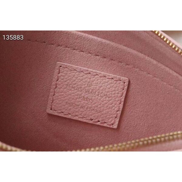 Louis Vuitton Double Zip Pochette Pink Monogram Empreinte Embossed Supple Grained Cowhide (8)