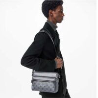 Louis Vuitton LV Men Outdoor Messenger Bag Gunmetal Gray Monogram Coated Canvas (3)